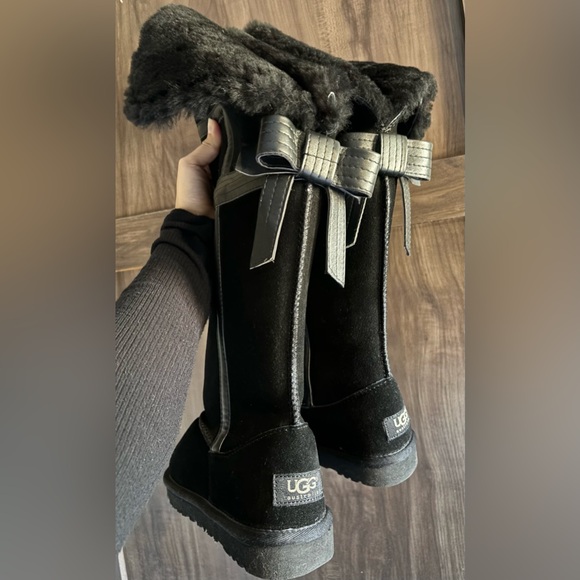 UGG Genevieve over the knee bow boots black. Size 6. New - Picture 11 of 15